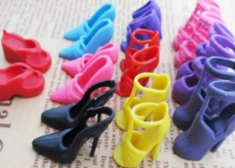 10 пар/лот разноцветные аксессуары для кукол обувь Тапочки сандалии на каблуке