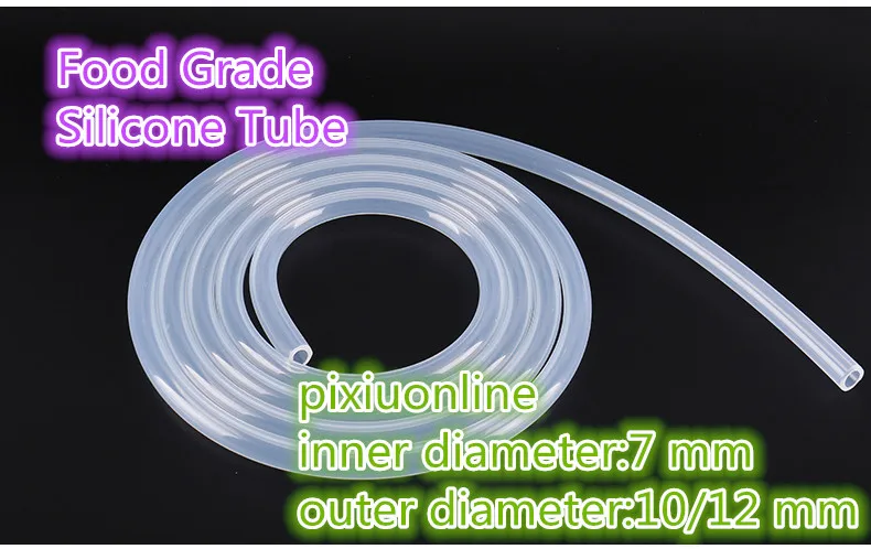 

1PCS/LOT YT833B ID 7 mm* OD 10/12 mm Imported Silicone Tube Food Grade Capillary Transparent Hose Plumbing Hoses 1Meter