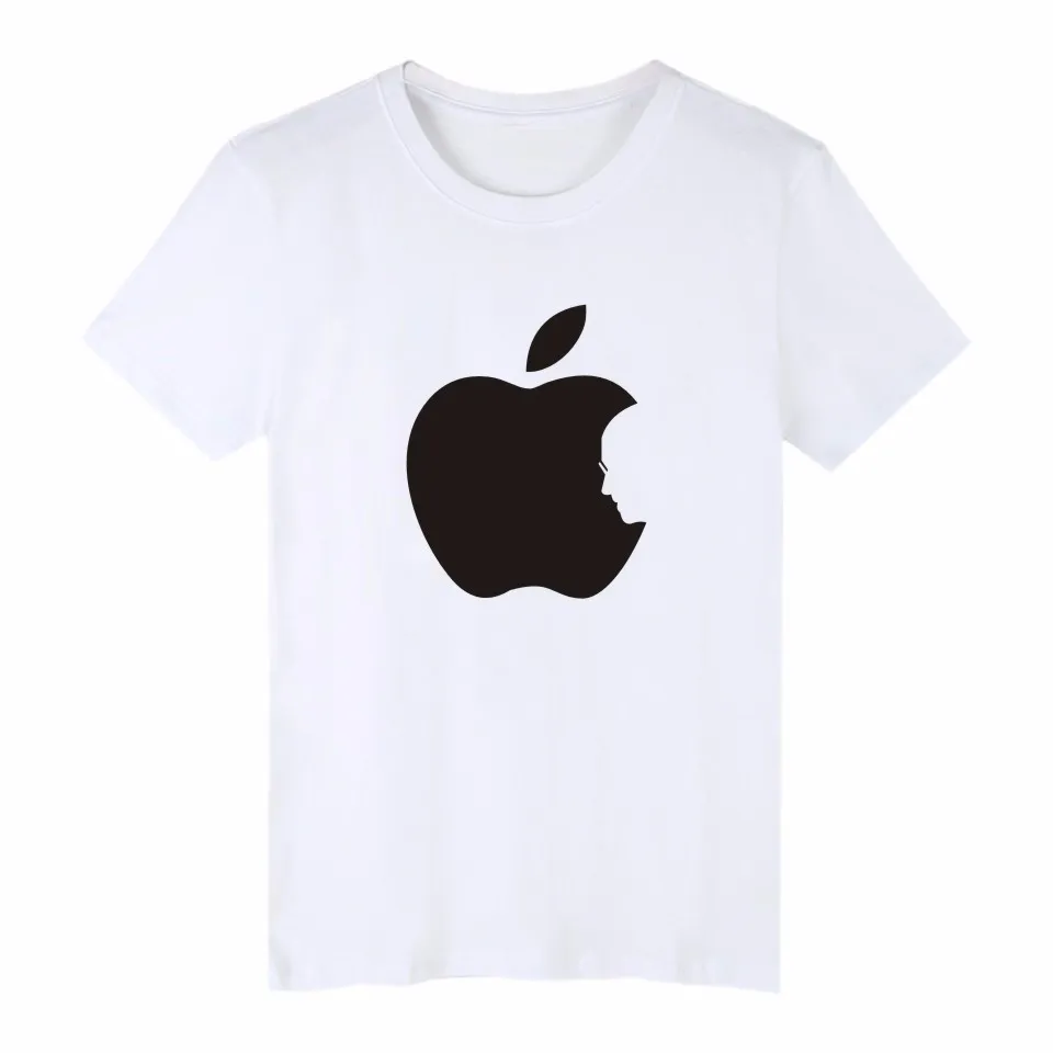 Последняя новинка бренд Steve Jobs Футболка с принтом яблока Мужская и женская парная хлопковая футболка с коротким рукавом Camisa Masculina горячая распродажа