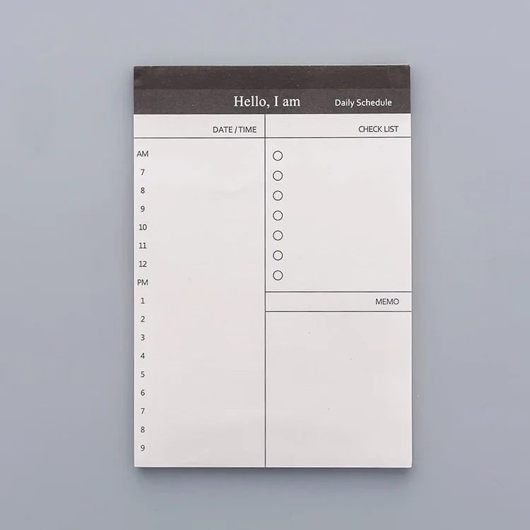 Daily Schedule Business Grid Notepad Journal Memo Pad Note Book Study Card School Stationery Office Supply Thing Check Shopping List Stationary - Цвет: Daily Schedule