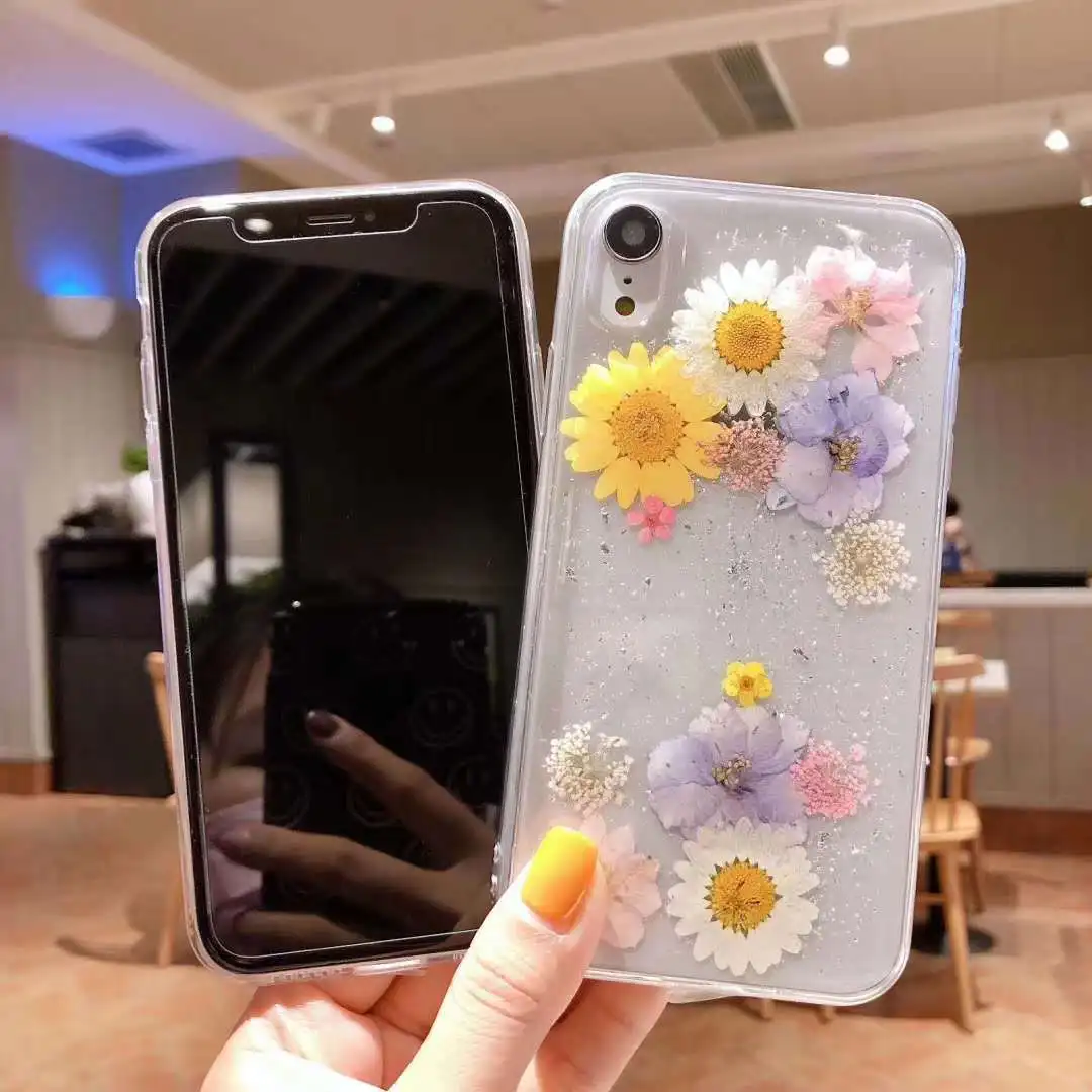 Мягкая задняя крышка из ТПУ с натуральными цветами для iphone X 6 6S 7 8 plus прозрачный