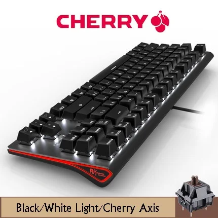 Black Cherry Brown Royal Kludge RK G87 USB Проводная эргономичная Механическая игровая клавиатура с белой подсветкой Cherry/RK черная, синяя, коричневая, красная ось - Цвет: Black Cherry Brown