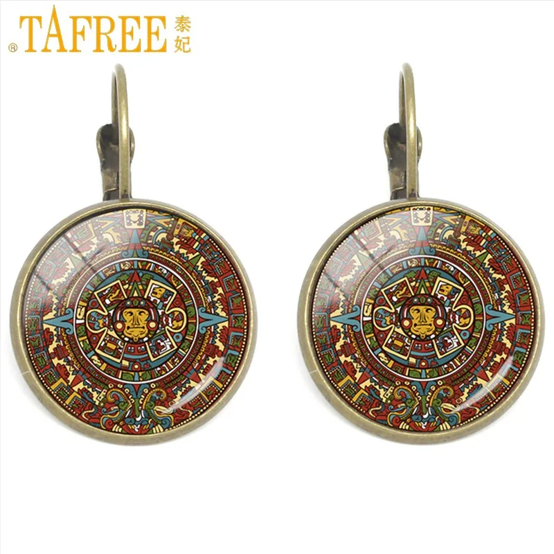 CT719 TAFREE новые модные серьги-клипсы с календарем Майя Sri Yantra Мандала серьги-манжеты для женщин геометрические Винтажные Ювелирные изделия CT714 - Окраска металла: CT719