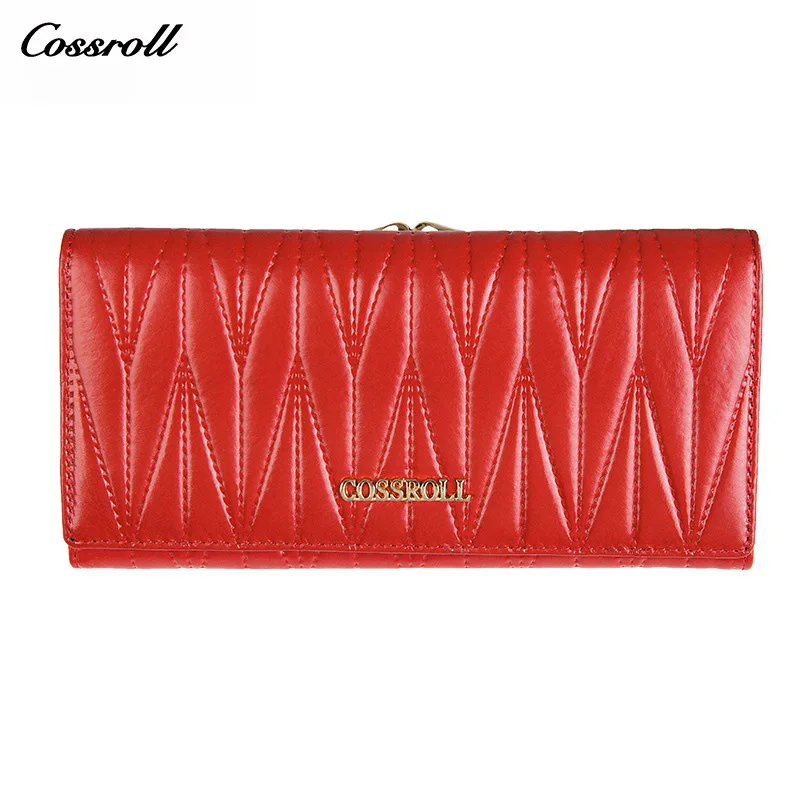 Женский клатч с рюшами Elegnt модный кошелек из воловьей кожи карманом для телефона