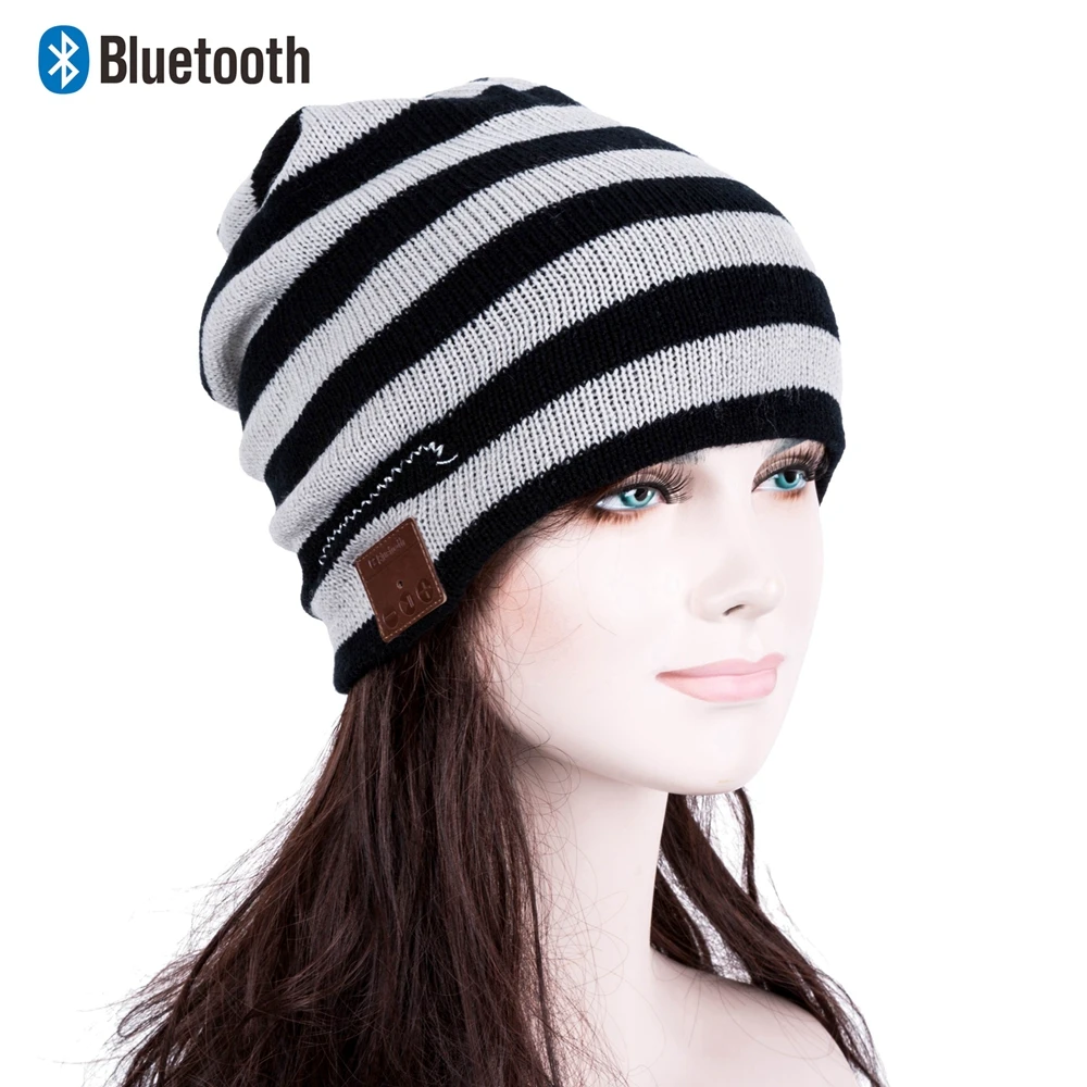 JINSERTA Беспроводная шапка c наушниками Bluetooth со съемным светодиодный светильник BT 4,2 стерео музыкальные кепки с микрофоном для смартфонов Handsfree