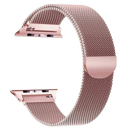 Миланская петля ремешок для apple watch series 5 4 band correa apple watch 44 мм 40 мм 42 мм 38 мм iwatch 5 4 3 2 1 ремень из нержавеющей стали - Цвет ремешка: pink gold