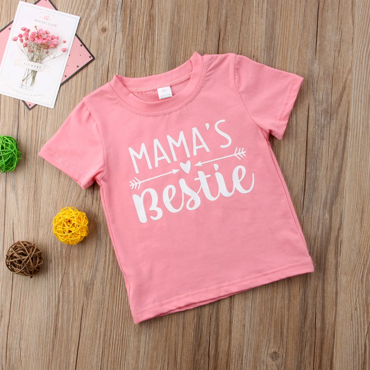 2018 летняя розовая Милая Детская футболка с буквенным принтом для девочек