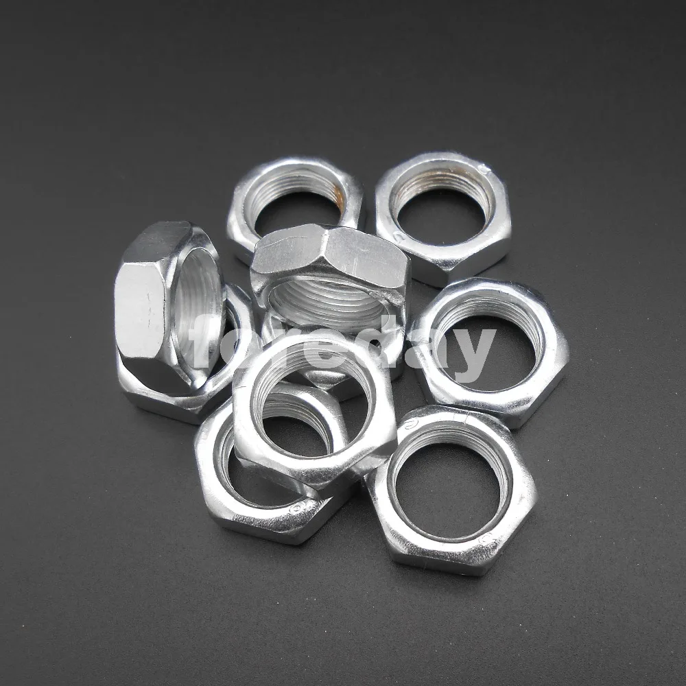 100PCS X NEW HQ M16 Hexagon Half Lock Thin Zinc Nuts Fine Pitch Thread Carbon Steel galvanize galvanization M16*1*8 16MM *BT647 |