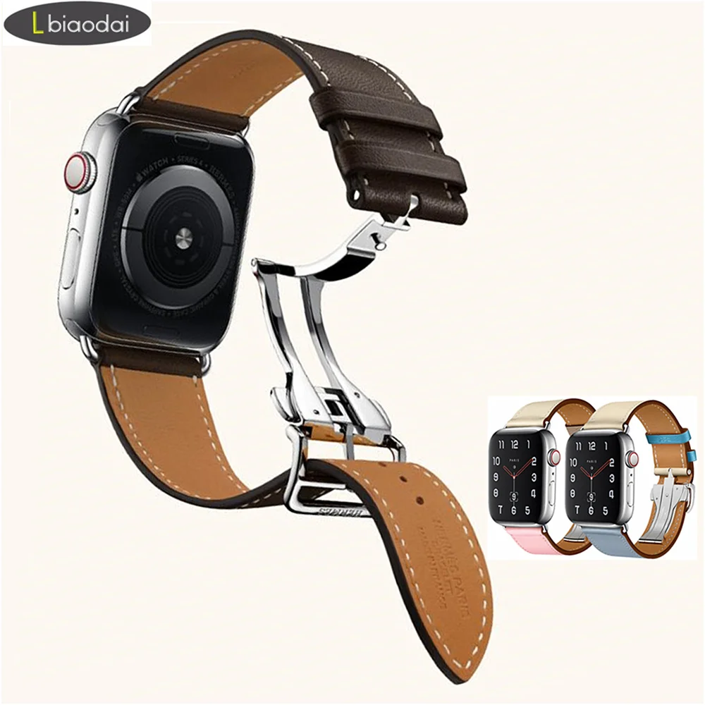 Кожаный ремешок для Apple watch с пряжкой iwatch 3 2 1 42 мм 38 браслет 4 44 40 мм|Ремешки часов| |