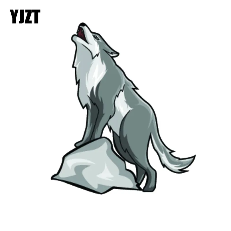 YJZT 11 8 см * 14 1 Timber Wolf стоя на камне Наклейка ПВХ для мотоцикла автомобиля стикер