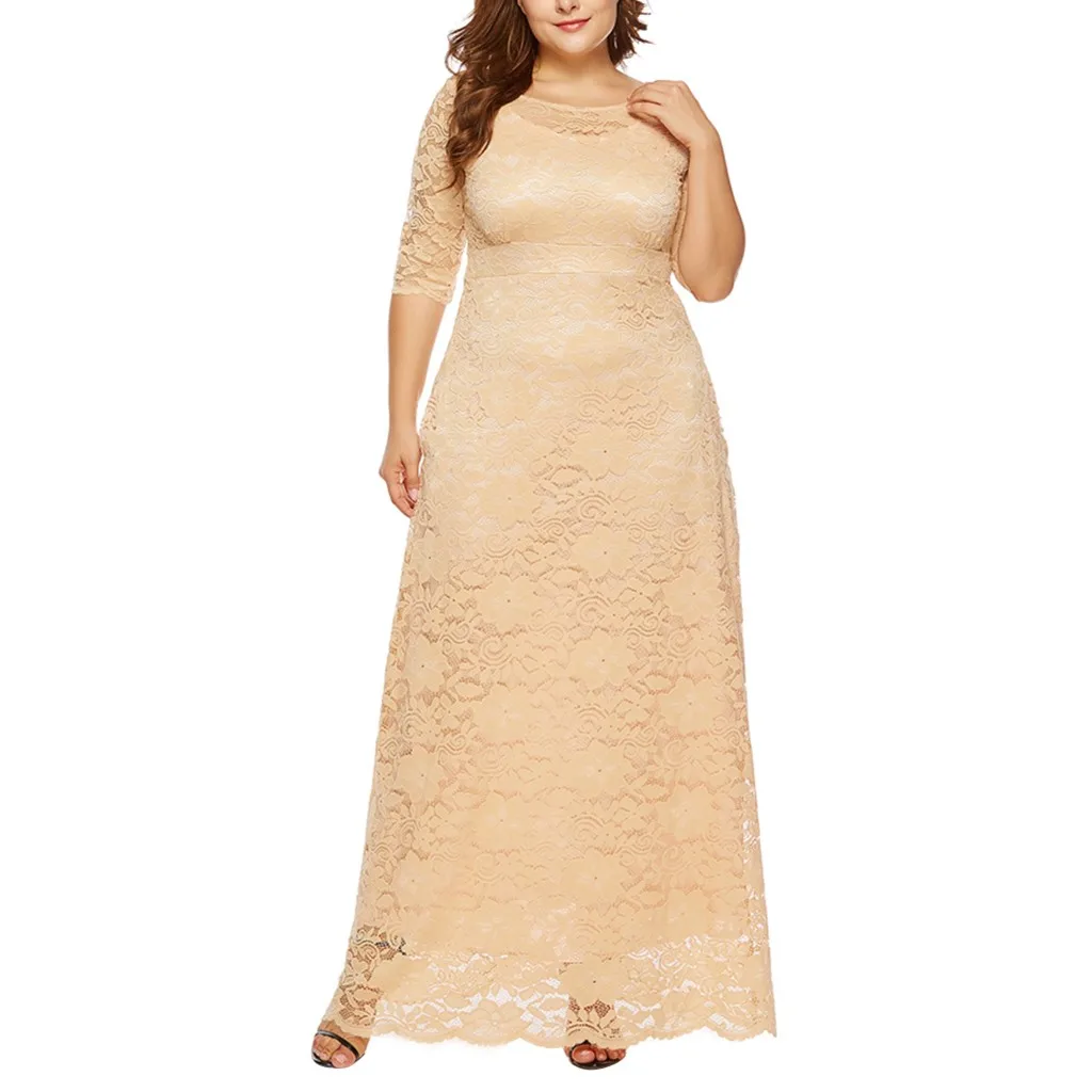 Женское длинное платье макси JAYCOSIN кружевное лоскутное большого размера 5XL 6XL
