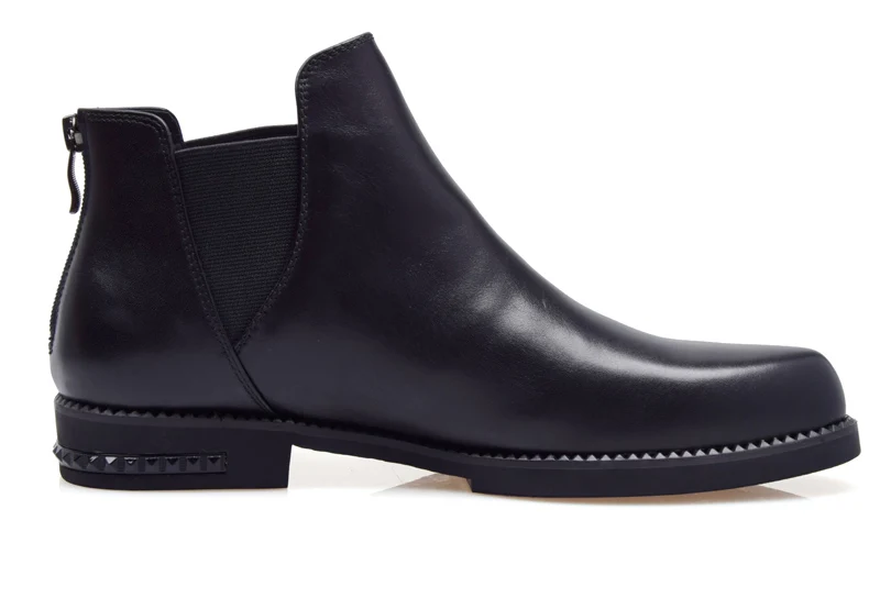 Модные мужские ковбойские ботинки-мартинсы из натуральной кожи с закругленным