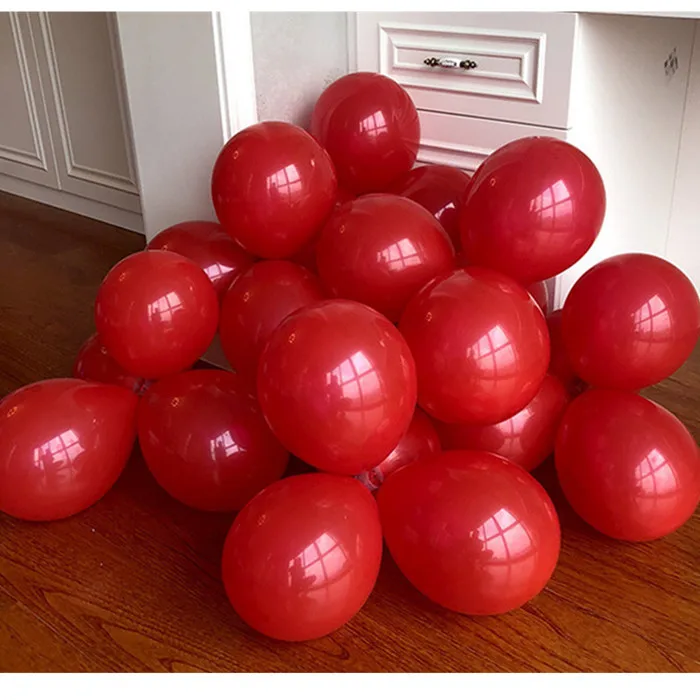 2.2g Matte D23 Red 10 шт 12 дюймов прозрачный шар прозрачный воздушный шар из латекса Свадебные украшения надувные гелиевый воздух шары Happy День рождения воздушные шары - Цвет: 2.2g Matte D23 Red