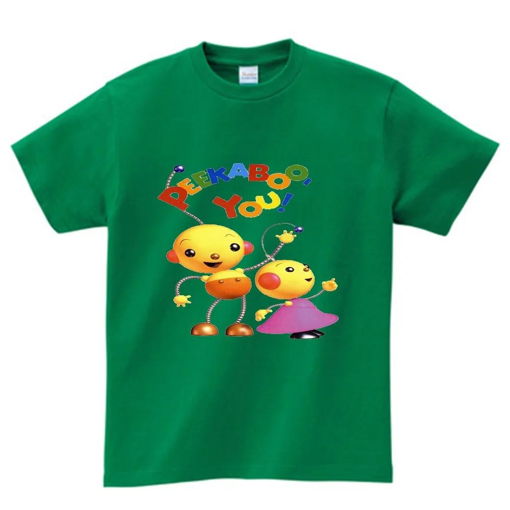 Для детей с героями мультфильмов принт в виде робота футболки для мальчиков и