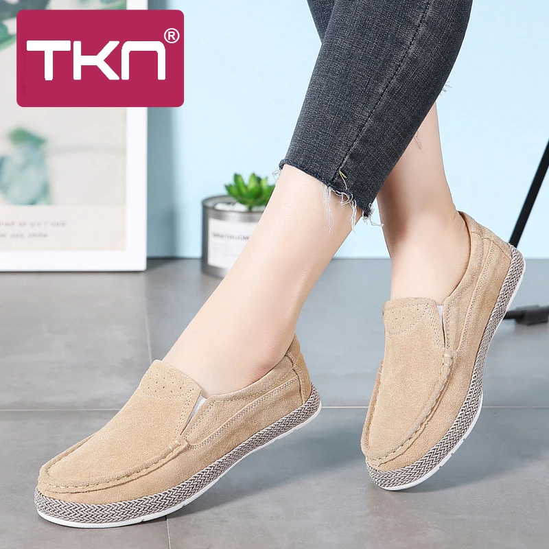 Женские туфли оксфорды на плоской подошве TKN Замшевые балетки без застежки