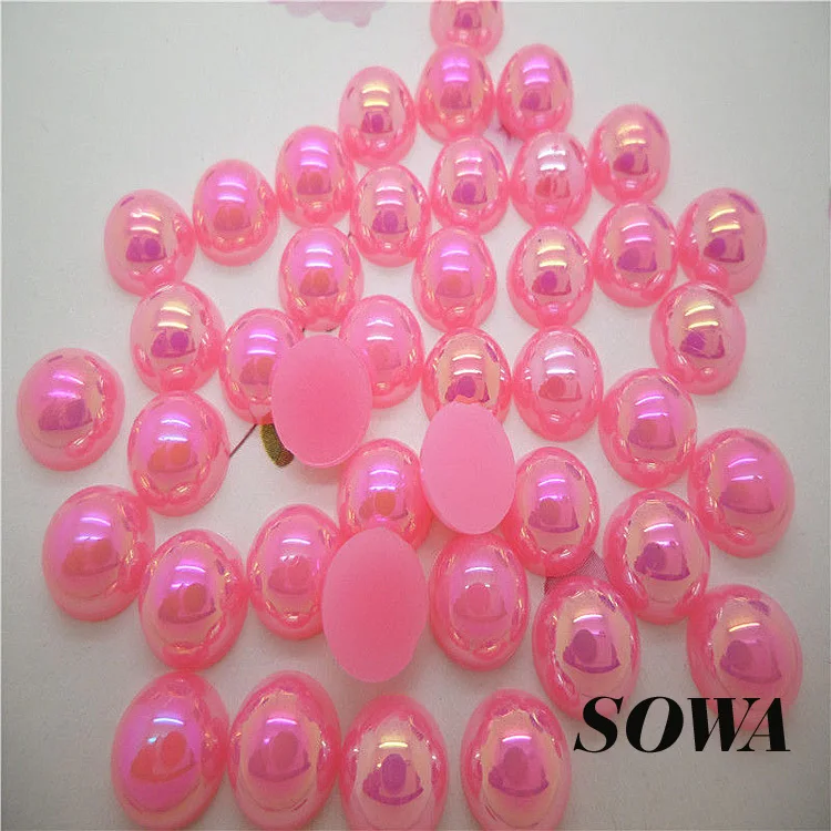 Бесплатная доставка полукруглые жемчужины 4 мм AB Color Craft ABS Resin с плоской задней