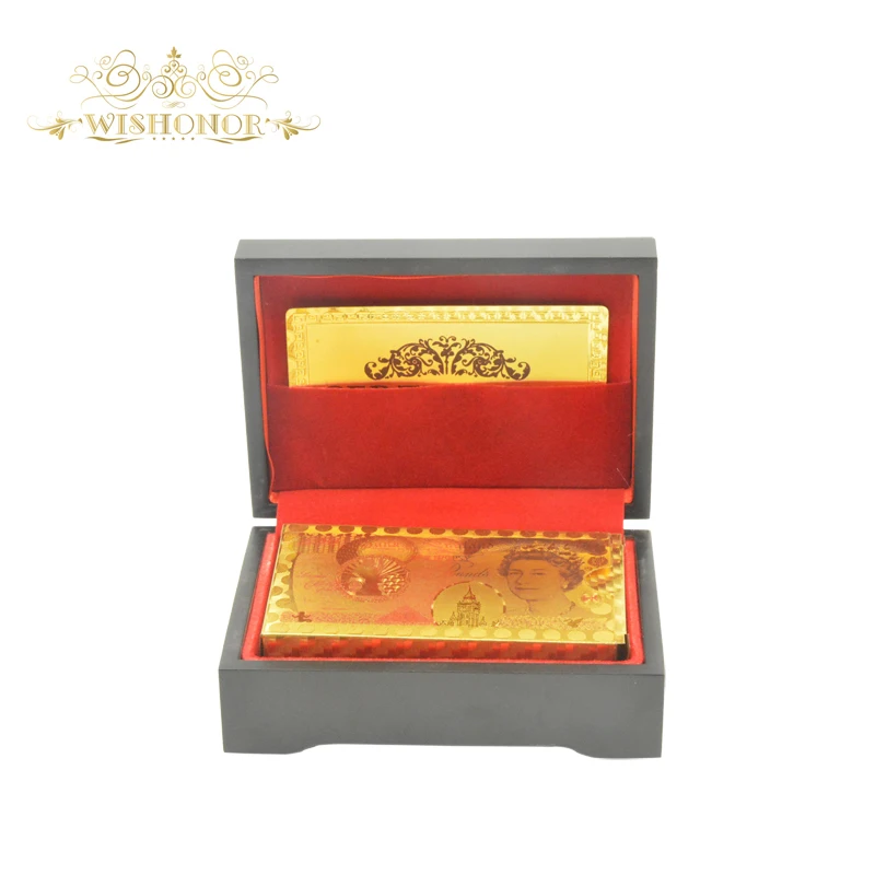 Высокое качество золото игральные карты 999.9 Цвет Великобритании 50 фунтов 24