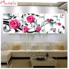 Триптих картина Роза полная квадратнаякруглая дрель 5D Сделай Сам алмазная живопись Цветочная большая Алмазная вышивка иконы, вышивка крестиком, Декор