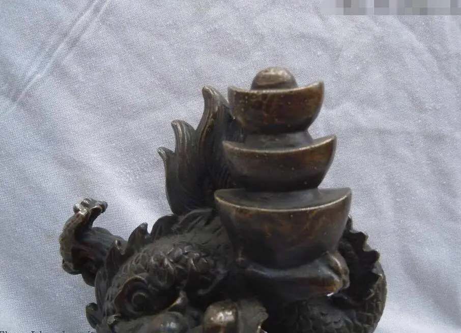 7 &quotКитай старая бронза удачное желание зарабатывать деньги дракон скульптура |