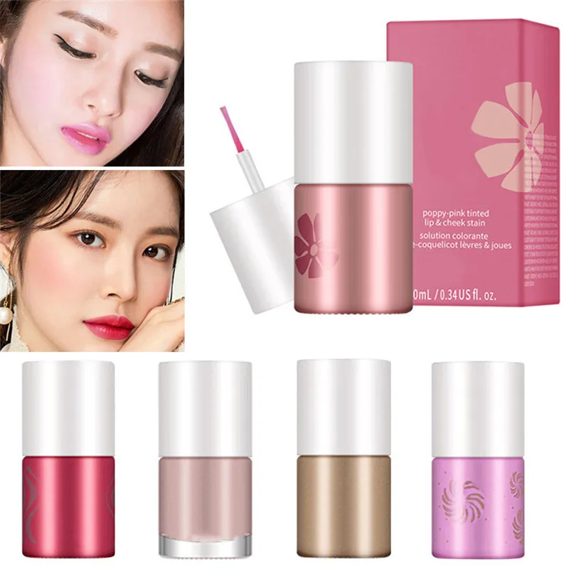 Глянцевая жидкость для губ Губная помада двойного назначения Румяна вода
