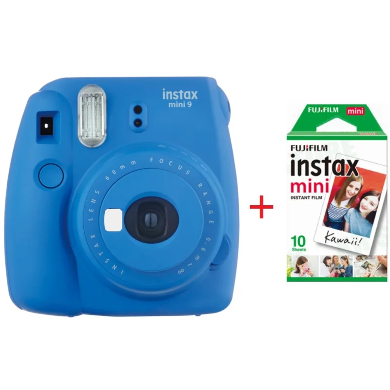 Sea Blue Фотокамера моментальной печати Fujifilm Instax Mini 9 для мгновенной фотосъемки Polaroid, фотокамера в 5 цветах, фотокамера моментальной печати, Подарочная пленка - Цвет: Sea Blue