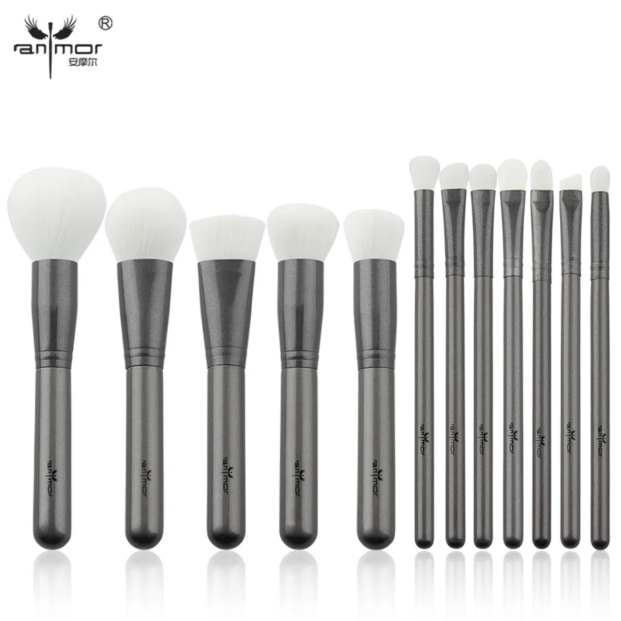 Профессиональные кисти для макияжа Anmor кисточки с синтетическим ворсом пудры