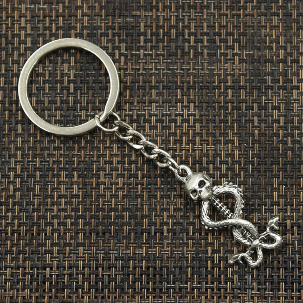 New Hot Men Key Ring Metal Chain Keychain Gift Jewelry Bronze Silver Color Skull Skeleton Wand Pendant Great Promotion | Украшения и