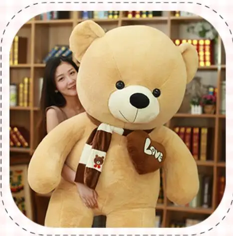 Light Brown color 1 м-1,8 м гигантские пустые ненаполненные большие плюшевые мишки пушистая кожа животные игрушки розовый ребенок подарок на день рождения Мягкая Подушка куклы плюшевые мишки - Цвет: Light Brown color