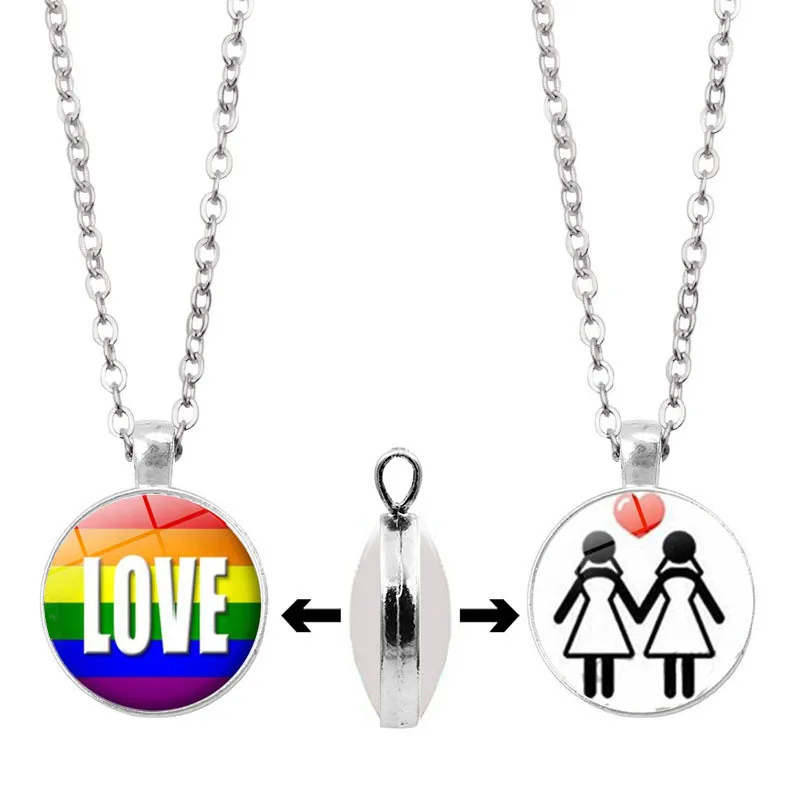 Женское колье с двойными боками Wukaka изображением ЛГБТ-радуги ожерелье