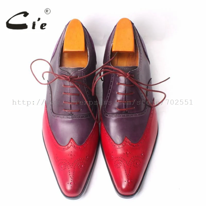 Броги cie заостренные полые из 100% натуральной телячьей кожи на шнуровке Оксфорд