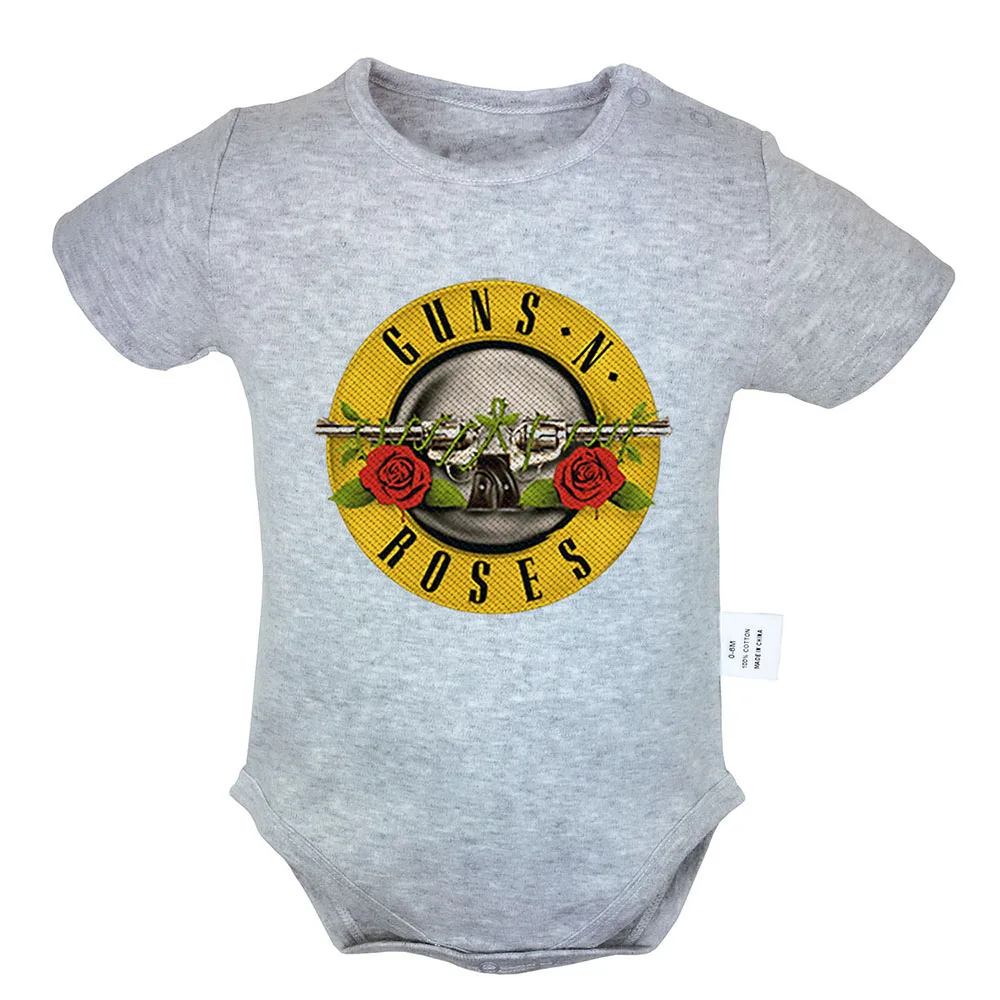 Bon Jovi Rock Band guns N' Roses Judas Priest Design боди для новорожденных; костюм для малышей; комбинезон с розами; хлопковая одежда - Цвет: YbBSG1001D