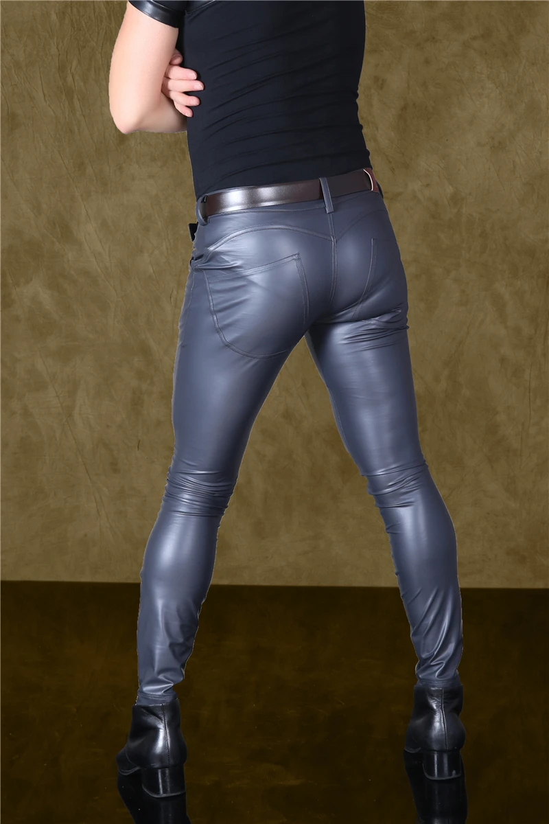 Мужские брюки из искусственной кожи повседневные 2019|Кожаные брюки| |