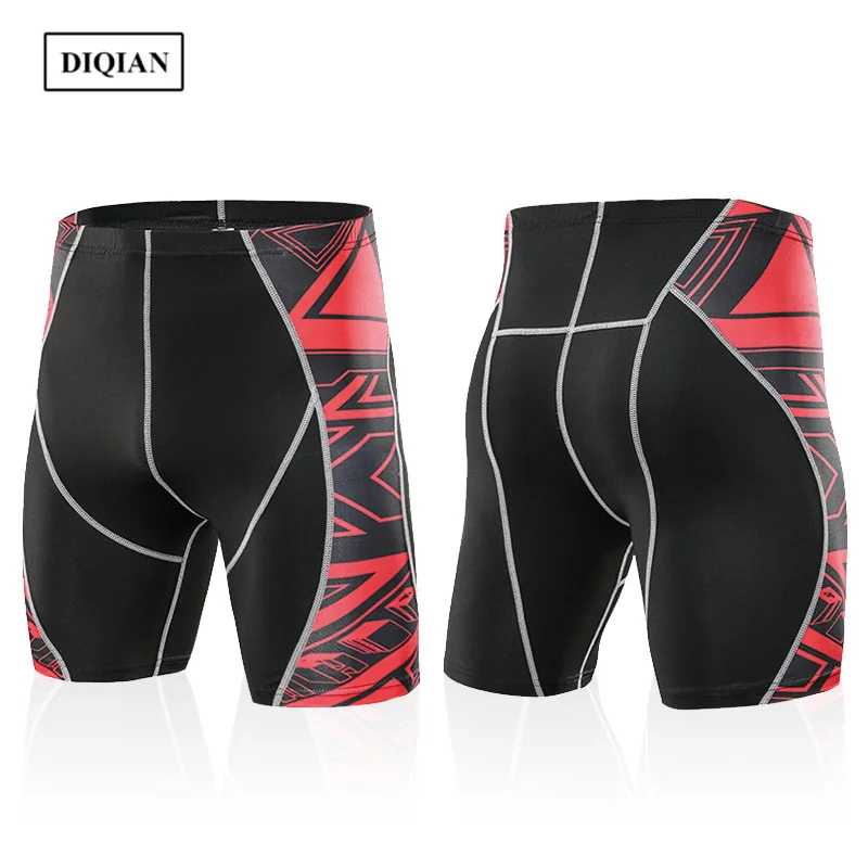 DIQIAN Фитнес печати спортивные шорты Для мужчин Бодибилдинг плотно для бега
