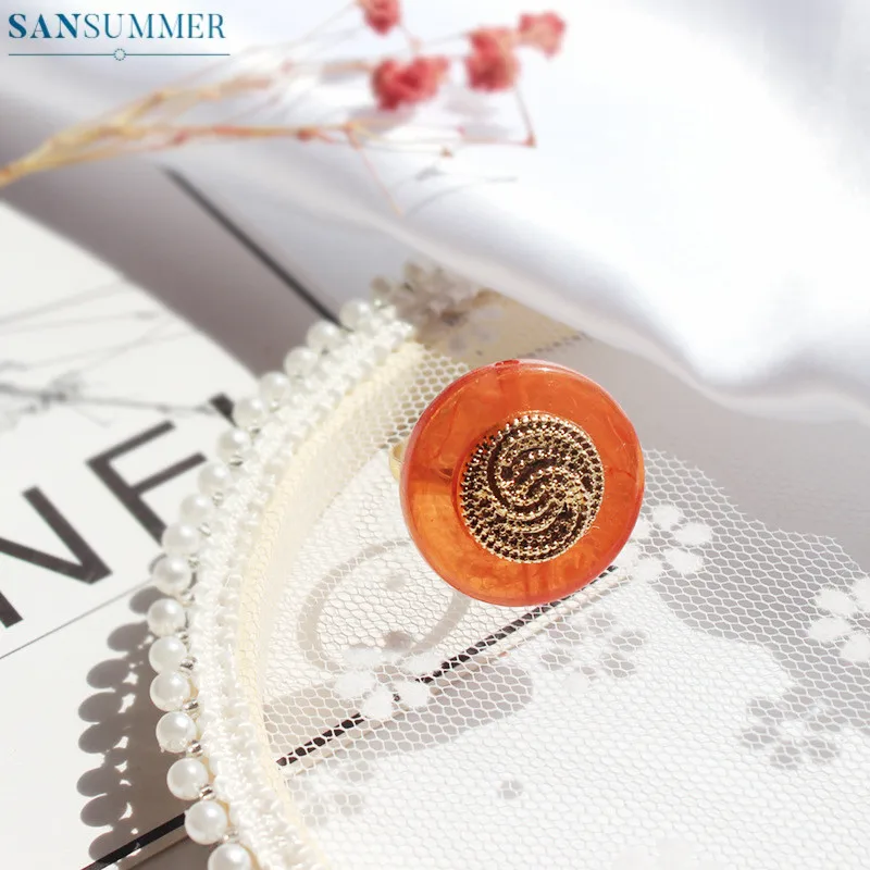 Женские винтажные кольца простые регулируемые из полимера акрила