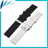 silicone rubber watch band 20mm 22mm 24mm for fossil stainless steel pin clasp strap wrist loop belt bracelet black white tool