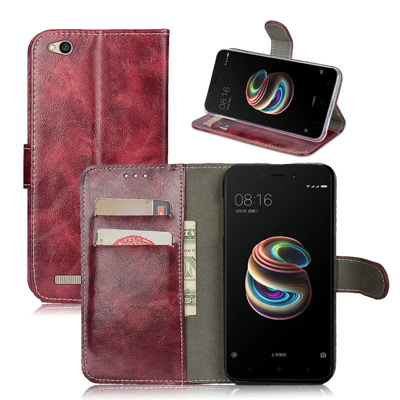 Высокое качество масло воск кожаные чехлы для Hongmi 5A чехол Примечание Flip Book