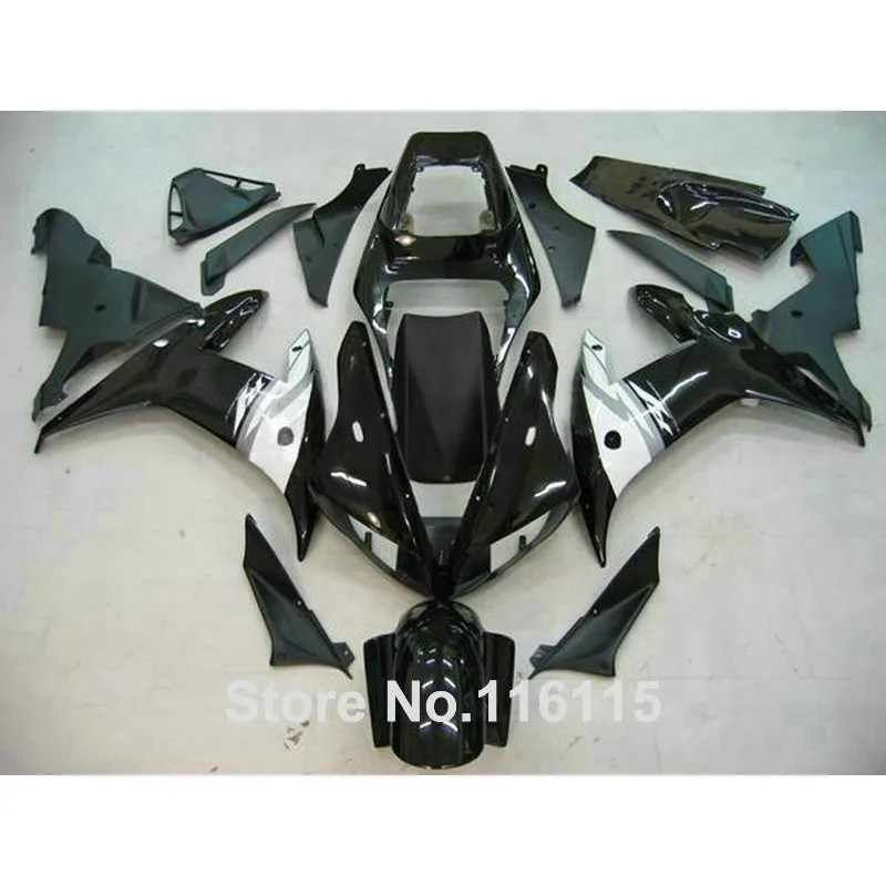 Motomarts полных выдуваний формовочных ABS Обтекатели для YAMAHA YZF R1 2002 2003 белый черный высокий класс обтекатель 02 03 KN16