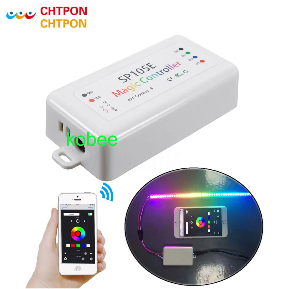 SP105E Bluetooth WS2811 WS2812B контроллер светодиодных лент SK6812 RGB/RGBW APA102 WS2801 светодиодные