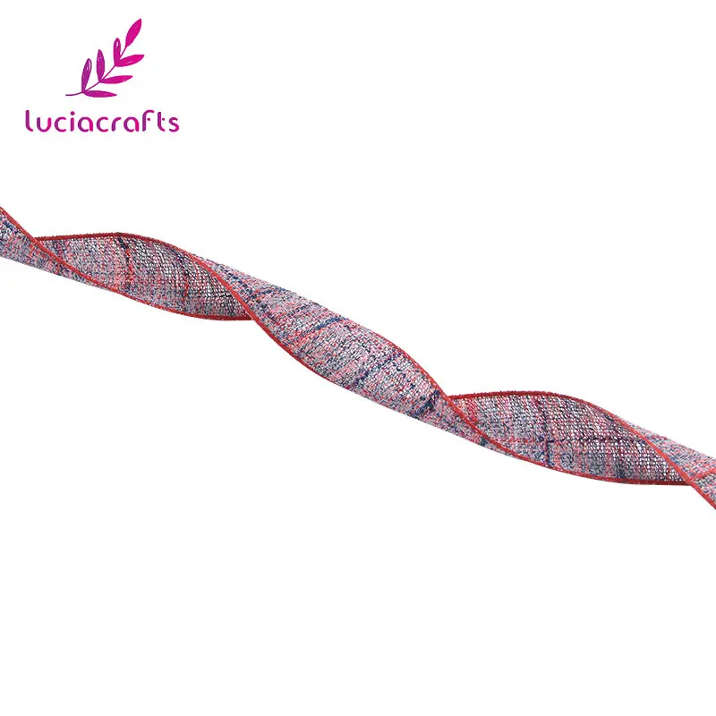 Lucia crafts 2y/лот " 25 мм Натуральная пеньковая Лента Джутовая Мешковина DIY винтажная деревенская льняная ручная работа украшение для свадебной вечеринки R0809