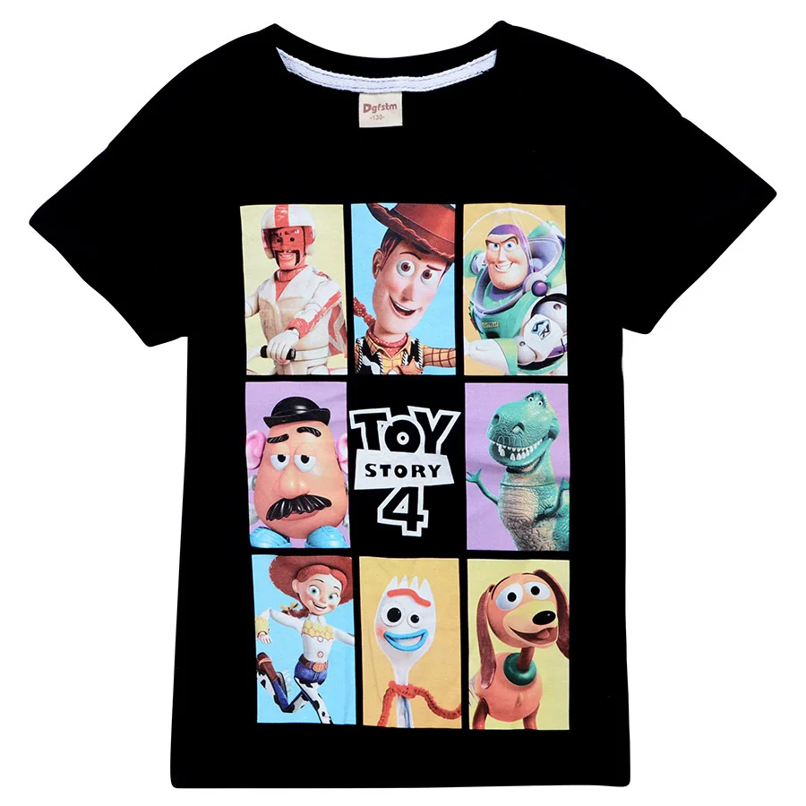 Детская футболка для мальчиков с принтом «Toy Story 4 Woody and Co.» детские толстовки футболки с длинными рукавами худи для мальчика, Толстовка топы для девочек, футболки для детей 3-11 лет - Цвет: T8479black