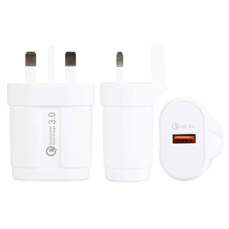 Быстрое зарядное устройство QC3.0 UK для iPhone для Xiaomi samsung универсальный источник питания для путешествий адаптер быстрой зарядки с кабелем Micro type-c