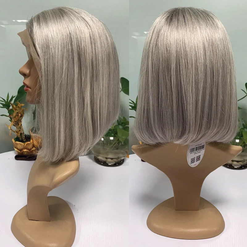 Ombre 13X4 кружевные передние 613 блонд боб парики для черных женщин прямые короткие человеческие волосы remy красный синий черный зеленый фиолетовый розовый
