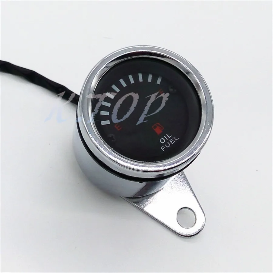Хром 12В универсальный мотоцикл светодиодный цифровой масляный топливный
