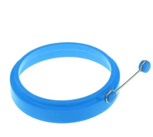 Blue Новая Мода Круглый антипригарный DIY приготовление пищи Жарка яйцо плесень Силиконовое кольцо Блинные кольца формы кухонные инструменты Гаджеты - Цвет: Blue
