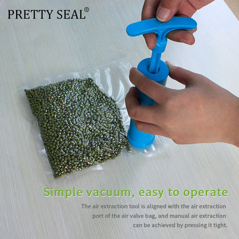 PRETTYSEAL вакуумные пакеты для хранения продуктов с насосом многоразовые пищевые пакеты кухонный Органайзер(содержащий 10 шт пакетов) вакуумный насос