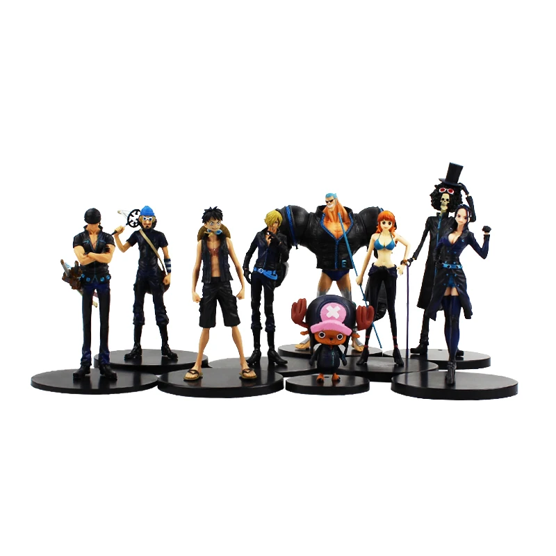 Фигурки игрушки 3 шт./лот Luffy Nami Robin Chopper Zoro Sanji Brook Usopp Franky Золотая модель куклы