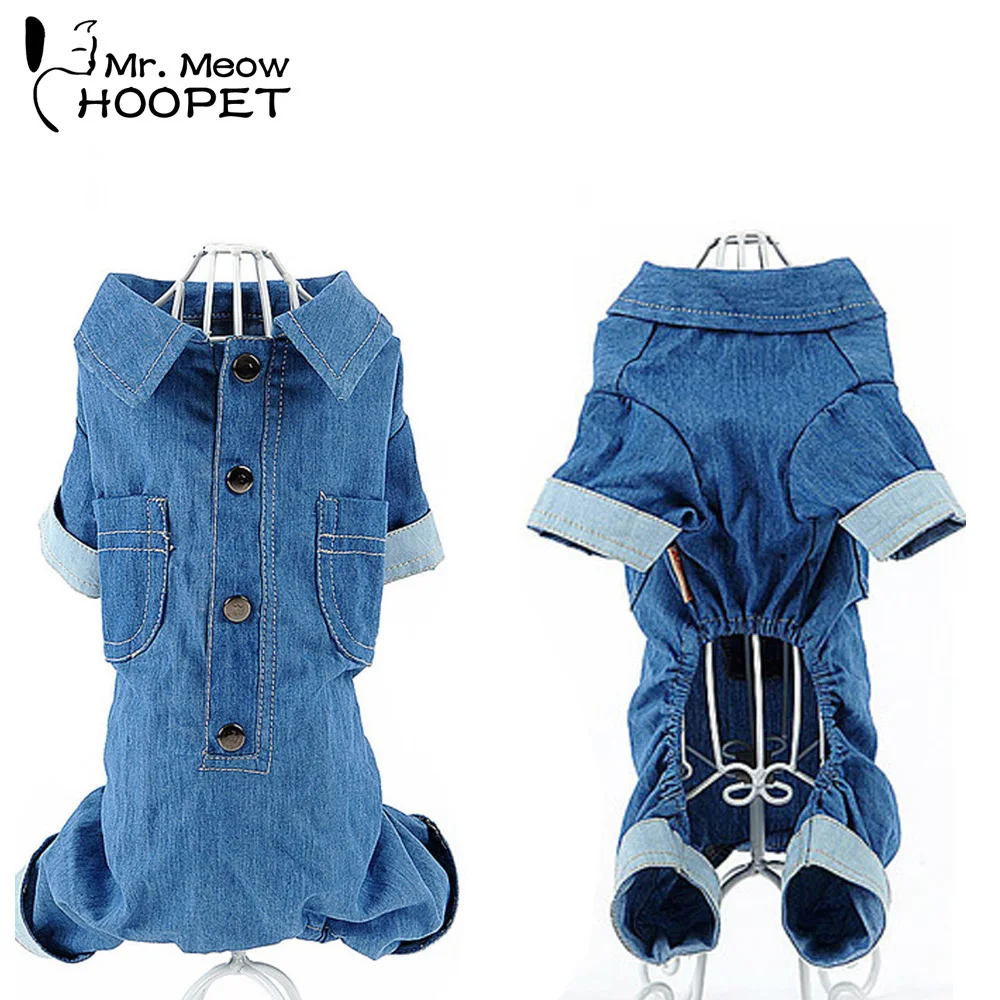 Джинсы для отдыха одежда собак кошек щенков мягкая синяя куртка комбинезоны