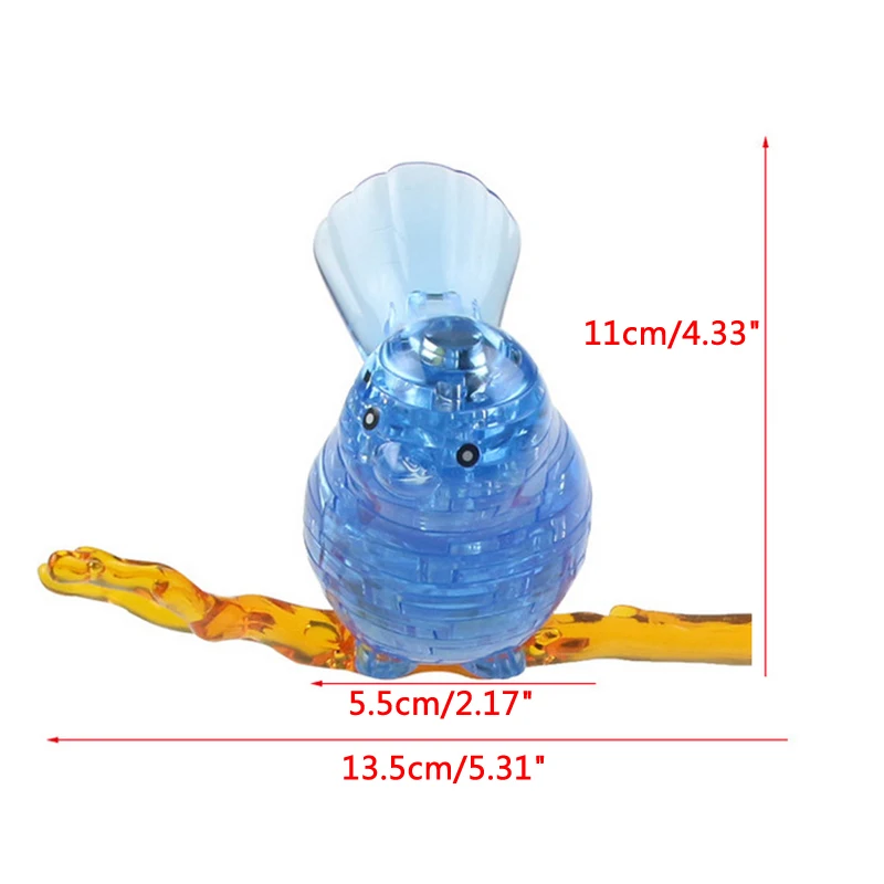 

1Set 3D DIY Animal Puzzle Jigsaw Model Blocks Bird with Color Lights Gift Home Decor Gift Hobby Kit New