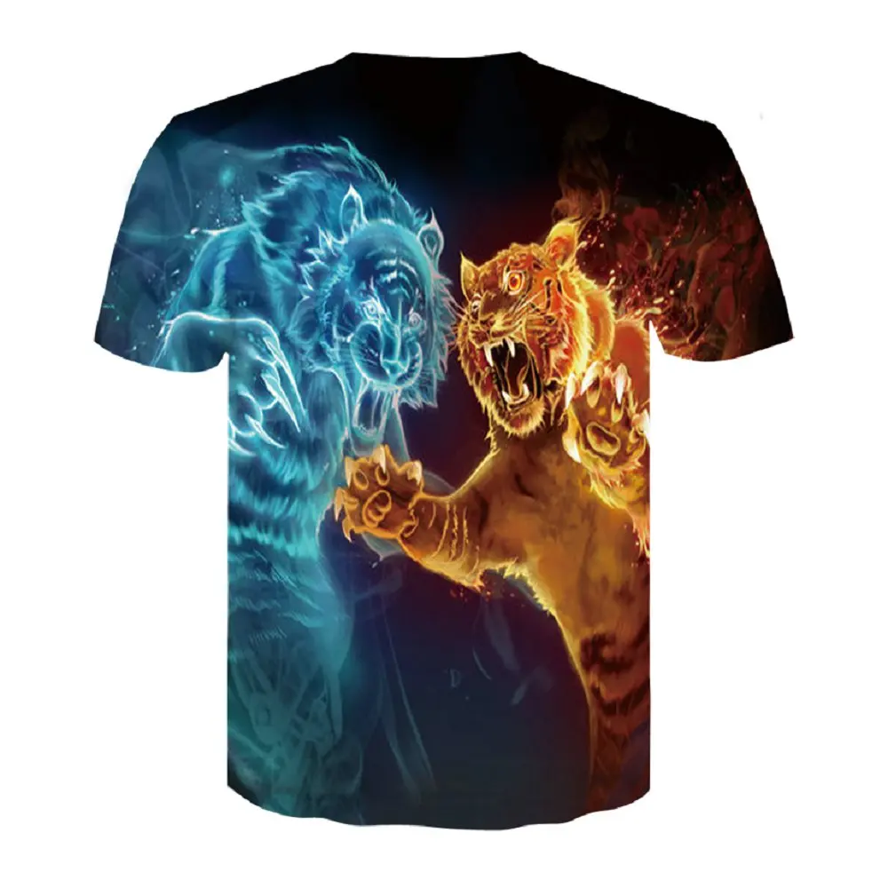 Лидер продаж брендовая 3d футболка рубашка со львом Camiseta Мужская Забавные