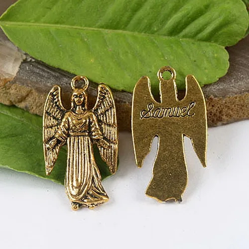 

16pcs dark gold-tone Archangel Samuel charms h1386